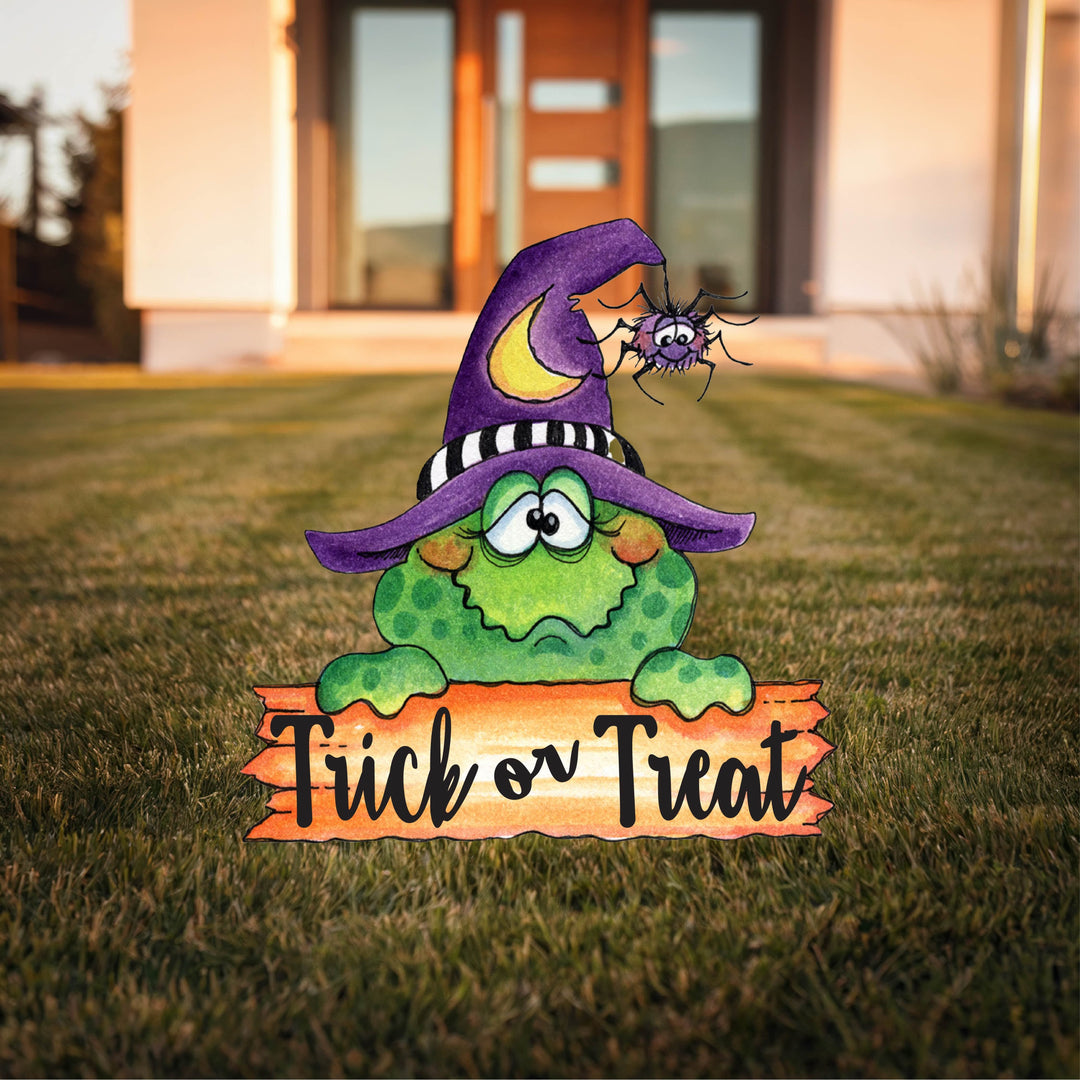 Trick or Treat Frog Halloween Yard Art