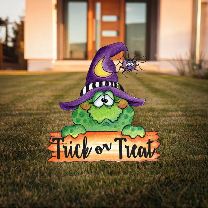 Trick or Treat Frog Halloween Yard Art