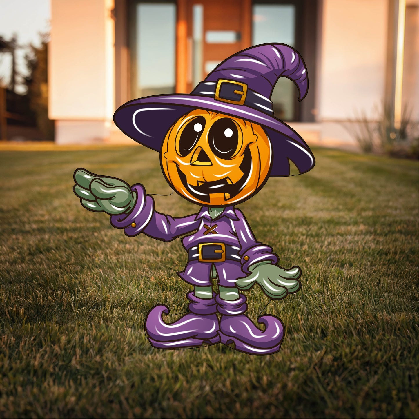 Scarecrow with pumpkin face
