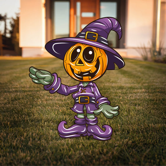 Scarecrow with pumpkin face