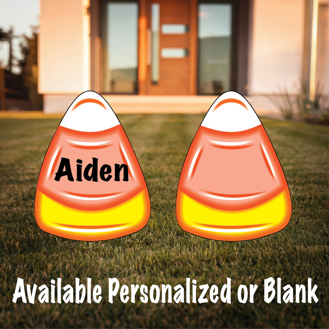Candy Corns Fall Yard Signs – Cute Autumn Garden Decor, Personalized Yard Signs