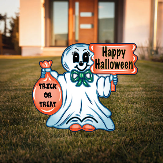 Trick or Treat Ghost Halloween Outdoor Decoration