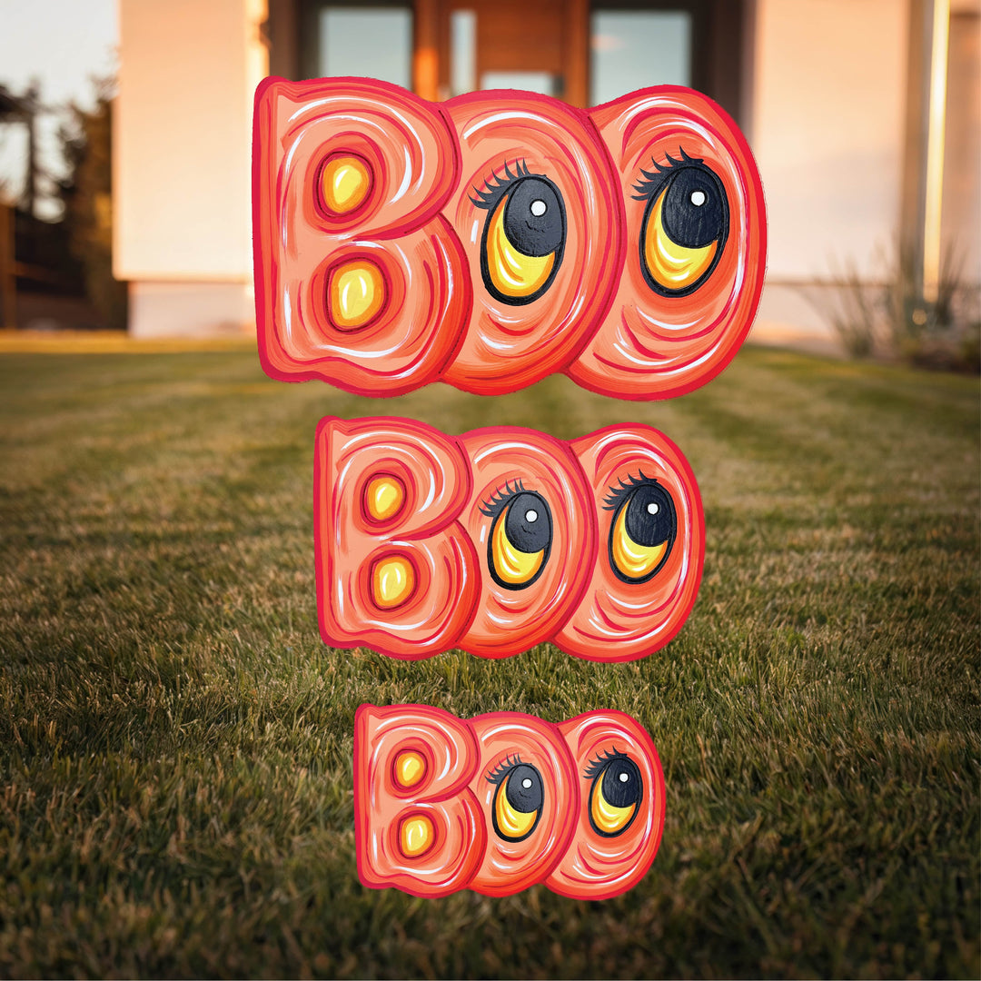 BOO Letters Halloween Yard Art Decoration