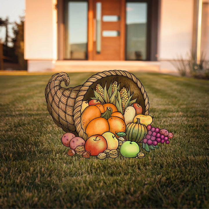 Cornucopia Thanksgiving Yard Art