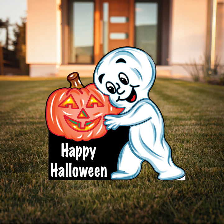 Casper the Halloween ghost yard sign