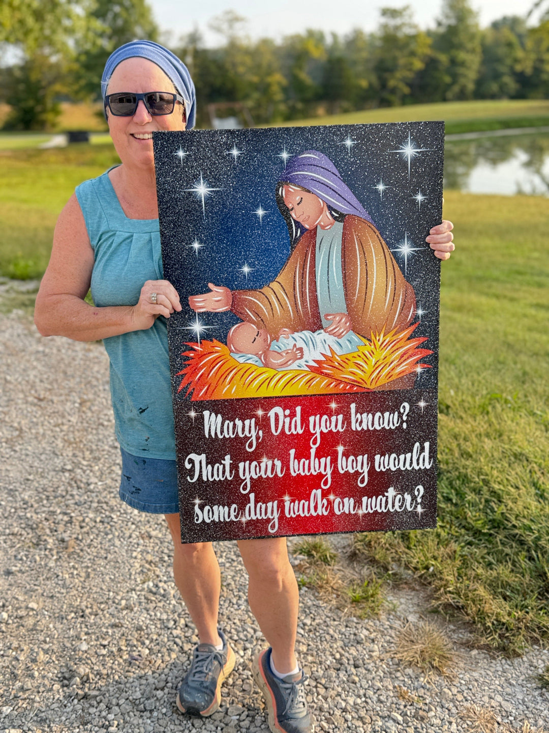 Mary, Did You Know? Nativity Yard Sign – Christian Outdoor Christmas Decoration, Religious Gift for Godmother or Faithful Home