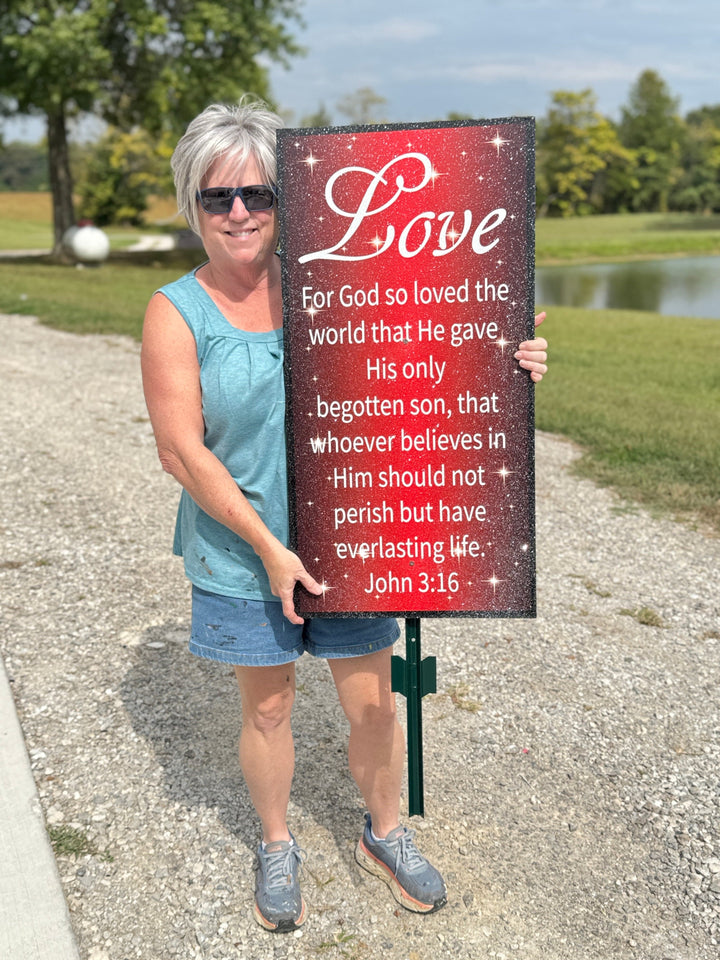 Christmas Joy, Believe, Love, Peace and Hope Yard Signs – Christian Christmas Outdoor Decoration, Religious Bible Verse Lawn Sign for New Home Gifts