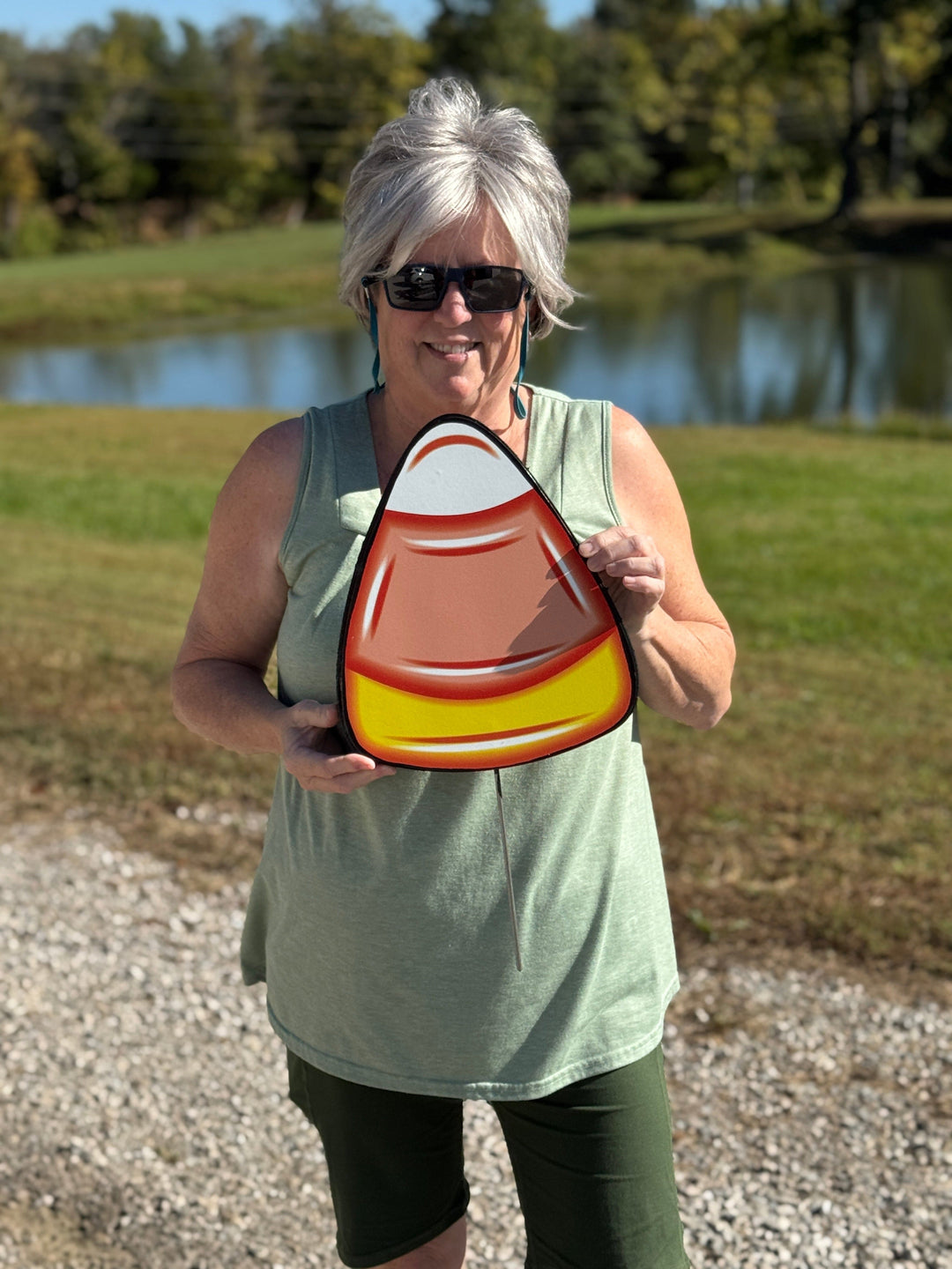 Thanksgiving Turkey Garden Stake Set with Pumpkin & Candy Corn