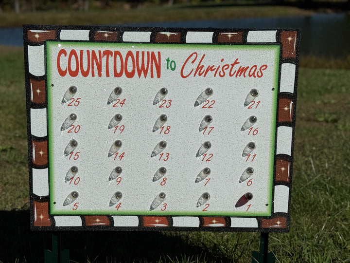 Christmas Countdown Lawn Sign – Outdoor Holiday Calendar with Candy Canes