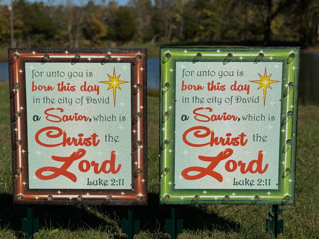 Christ the Lord” Yard Sign – Bible Verse Outdoor Christmas Décor (Luke 2:11)