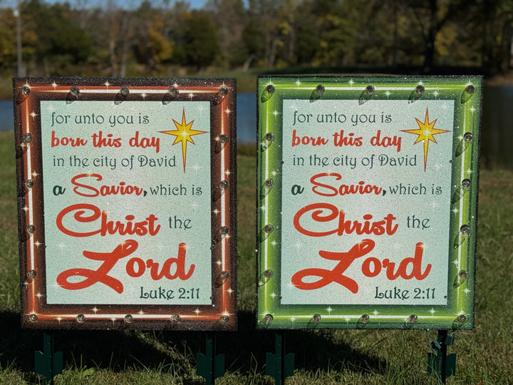 Christ the Lord” Yard Sign – Bible Verse Outdoor Christmas Décor (Luke 2:11)