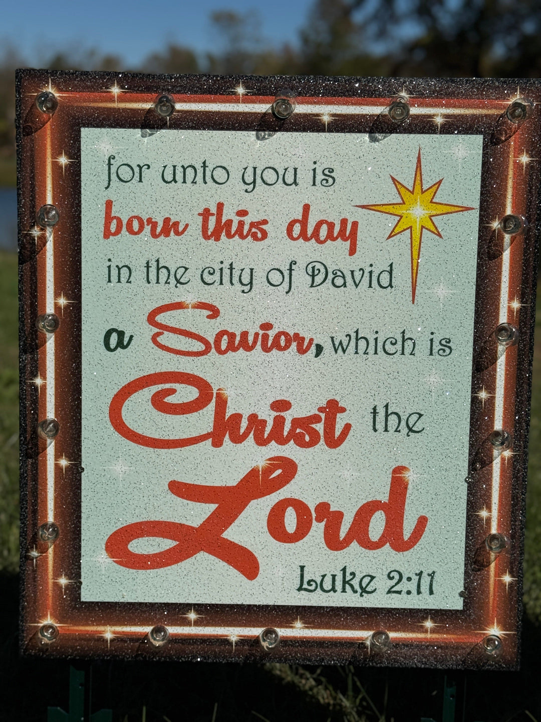 Christ the Lord” Yard Sign – Bible Verse Outdoor Christmas Décor (Luke 2:11)