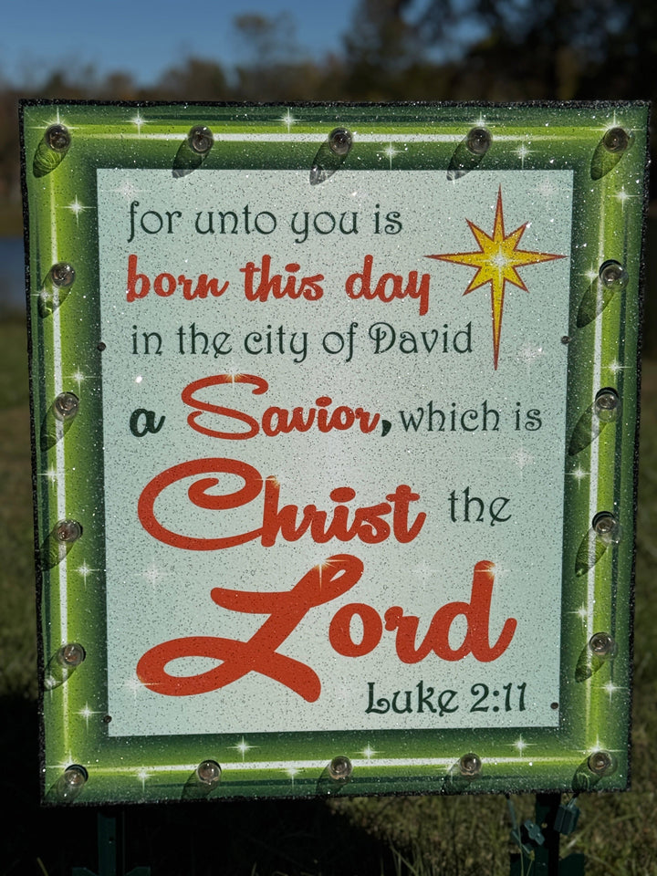 Christ the Lord” Yard Sign – Bible Verse Outdoor Christmas Décor (Luke 2:11)