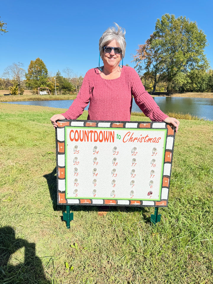 Christmas Countdown Lawn Sign – Outdoor Holiday Calendar with Candy Canes