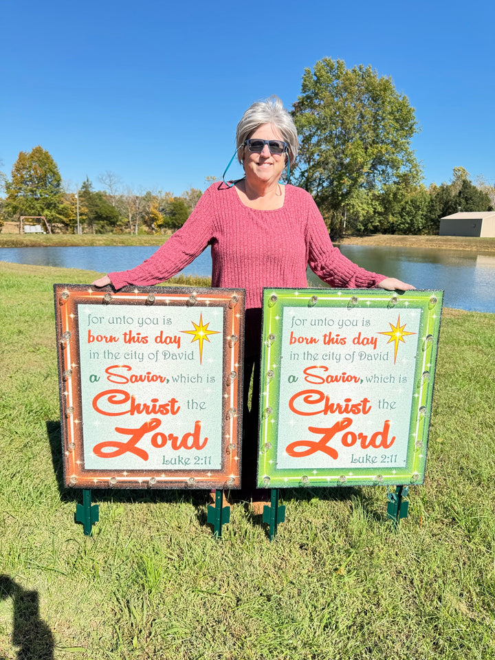 Christ the Lord” Yard Sign – Bible Verse Outdoor Christmas Décor (Luke 2:11)