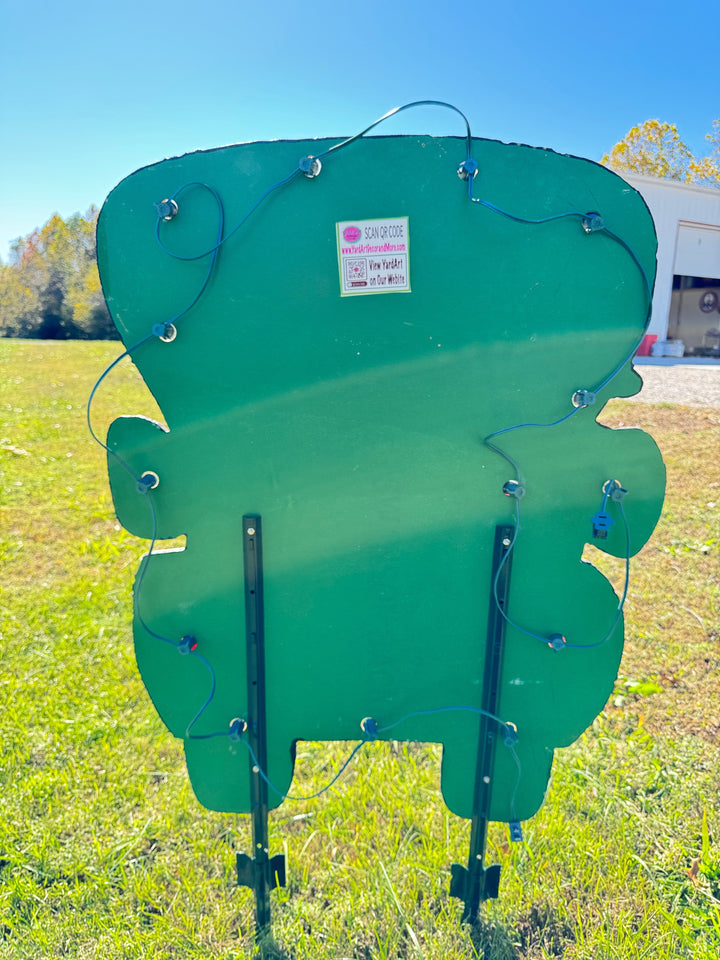 Christmas Yard Décor | Santa & Rudolph in Red Truck Wooden Outdoor Sign