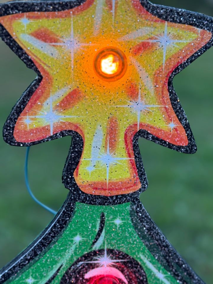 Custom Christmas Yard Decorations – Personalized Tree with Gift Boxes & Candy Canes