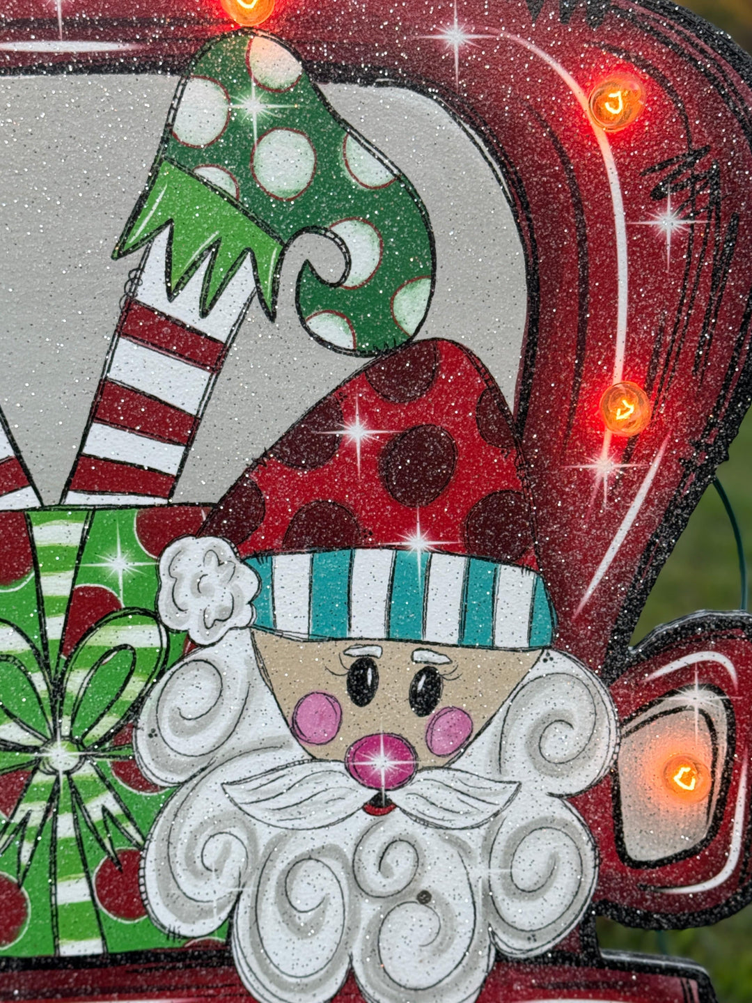 Christmas Yard Décor | Santa & Rudolph in Red Truck Wooden Outdoor Sign