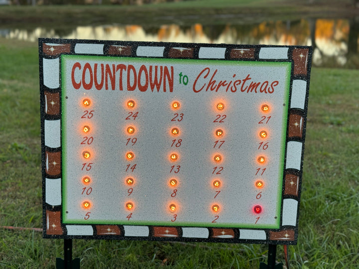 Christmas Countdown Lawn Sign – Outdoor Holiday Calendar with Candy Canes