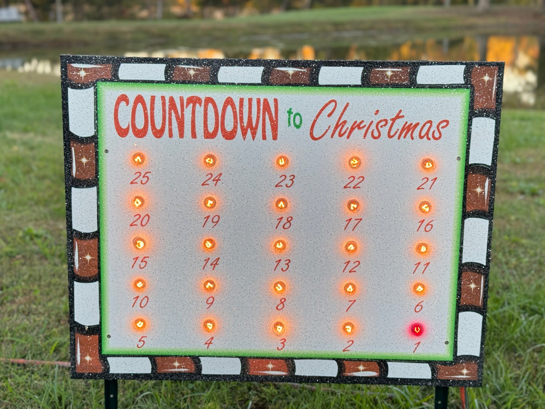 Countdown Yards Holiday Countdown Calendar with Candy Canes – Yard Art Decor and More