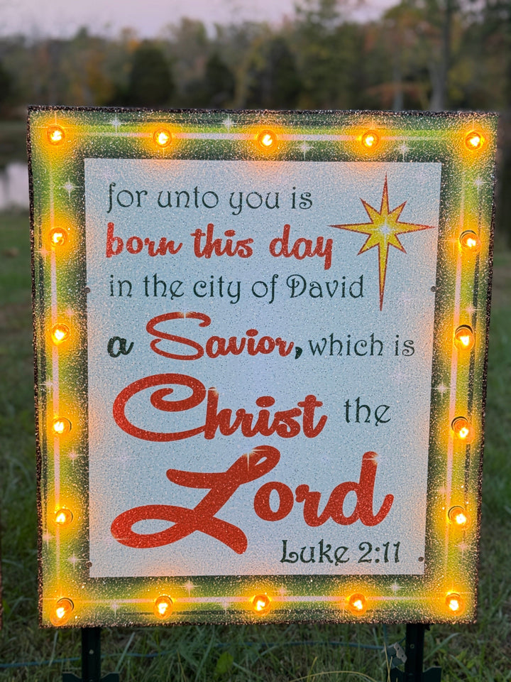 Christ the Lord” Yard Sign – Bible Verse Outdoor Christmas Décor (Luke 2:11)