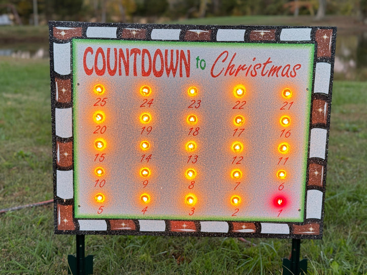 Christmas Countdown Lawn Sign – Outdoor Holiday Calendar with Candy Canes