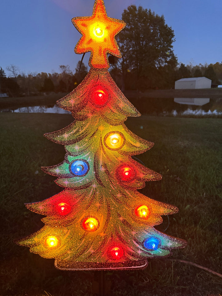 Custom Christmas Yard Decorations – Personalized Tree with Gift Boxes & Candy Canes