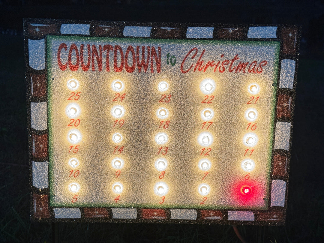 Christmas Countdown Lawn Sign – Outdoor Holiday Calendar with Candy Canes