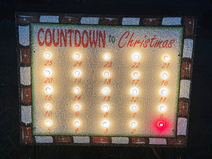 Christmas Countdown Lawn Sign – Outdoor Holiday Calendar with Candy Canes