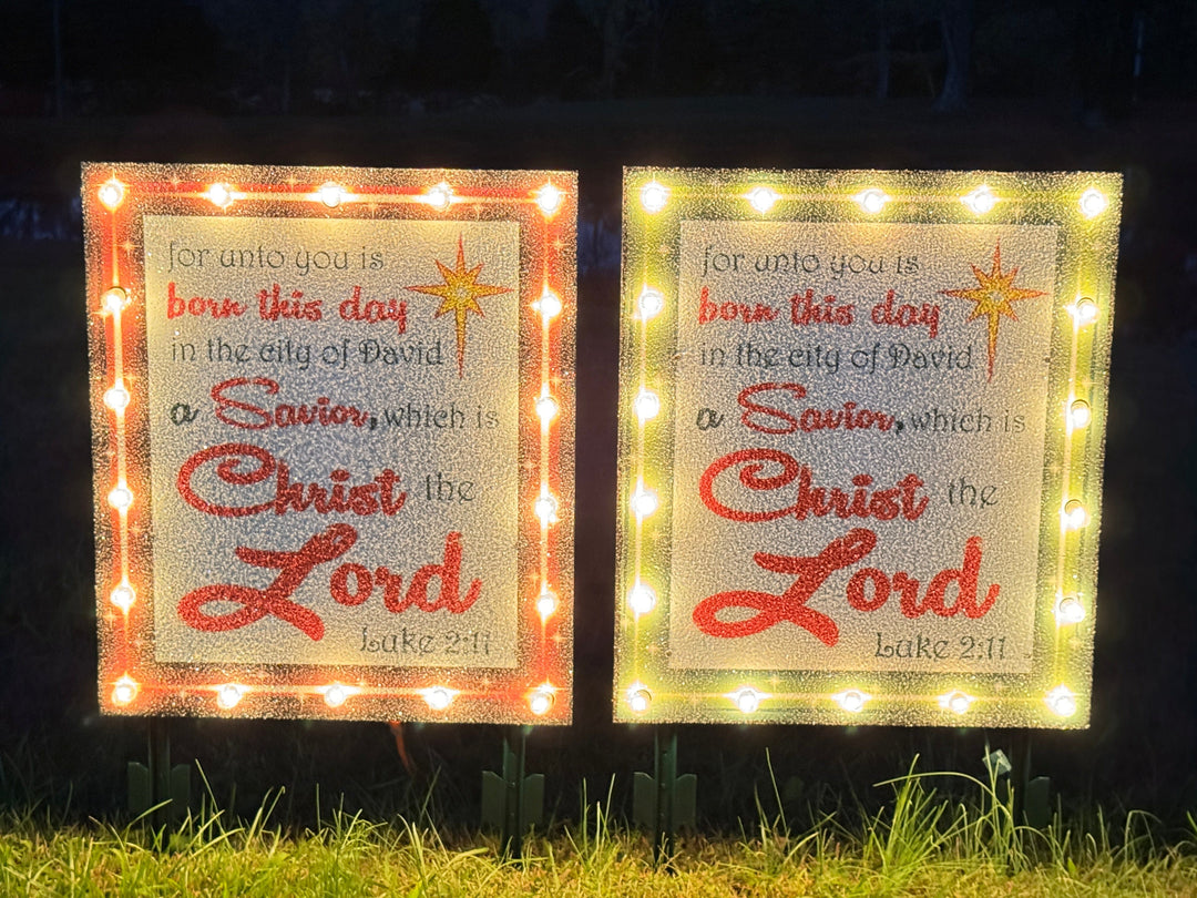 Christ the Lord” Yard Sign – Bible Verse Outdoor Christmas Décor (Luke 2:11)