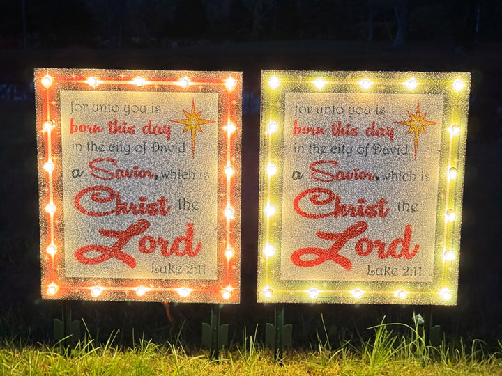 Christ the Lord” Yard Sign – Bible Verse Outdoor Christmas Décor (Luke 2:11)