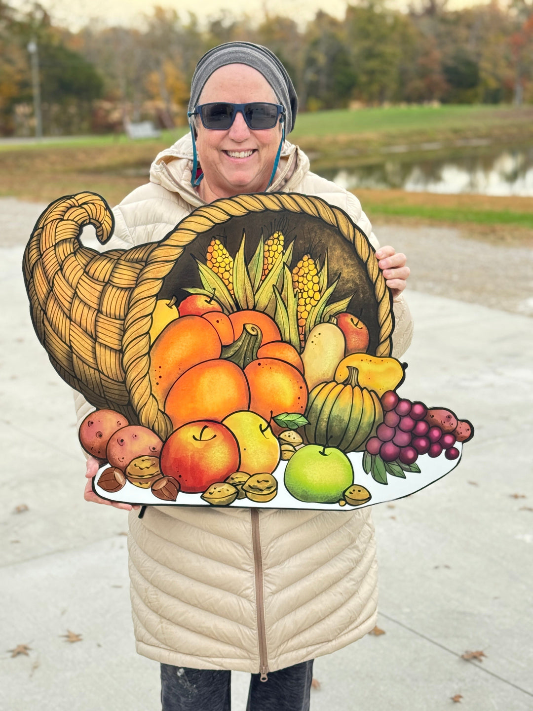 Cornucopia Thanksgiving Yard Art