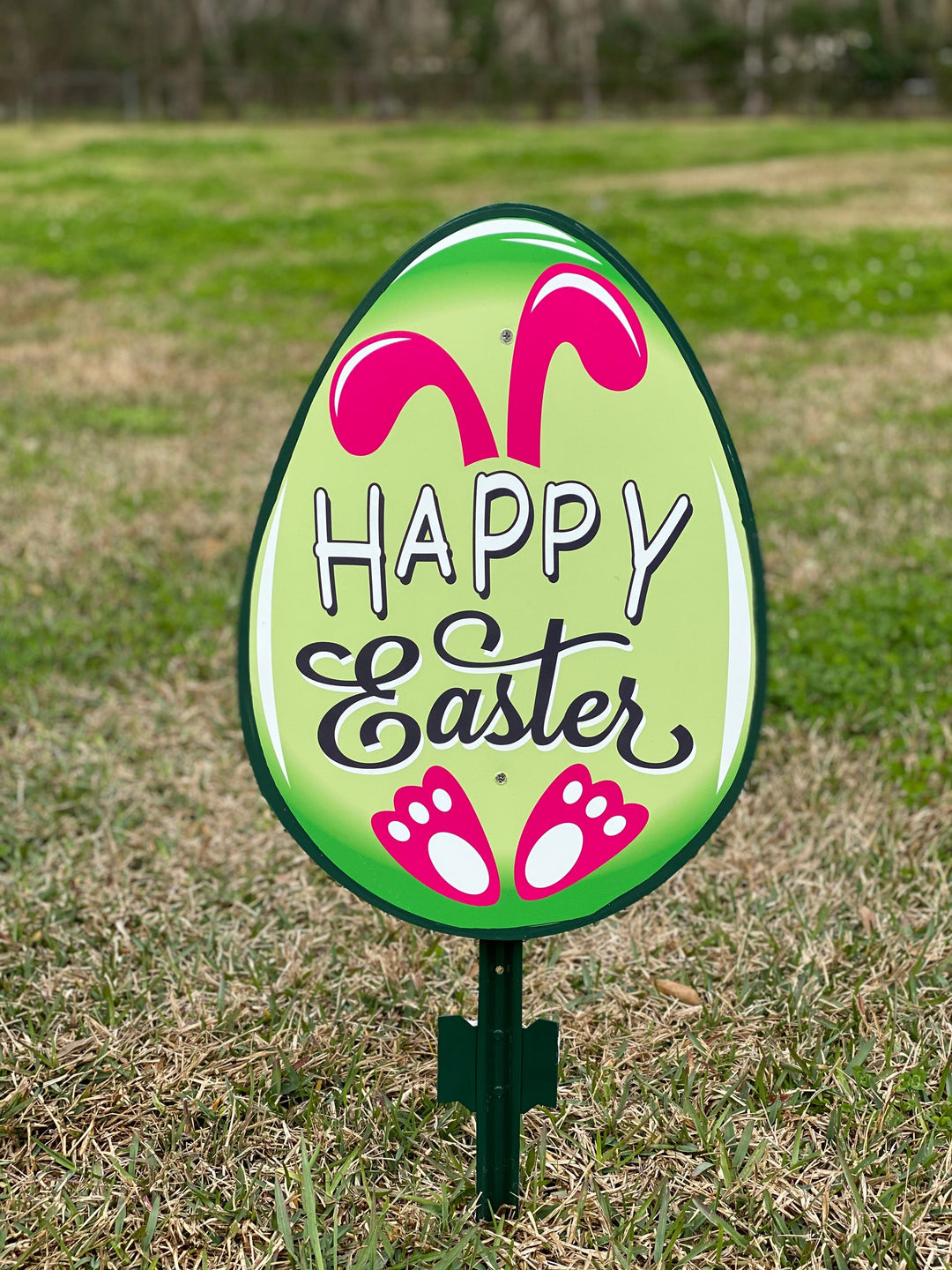 Happy Easter Egg with Feet and Ears yard Sign