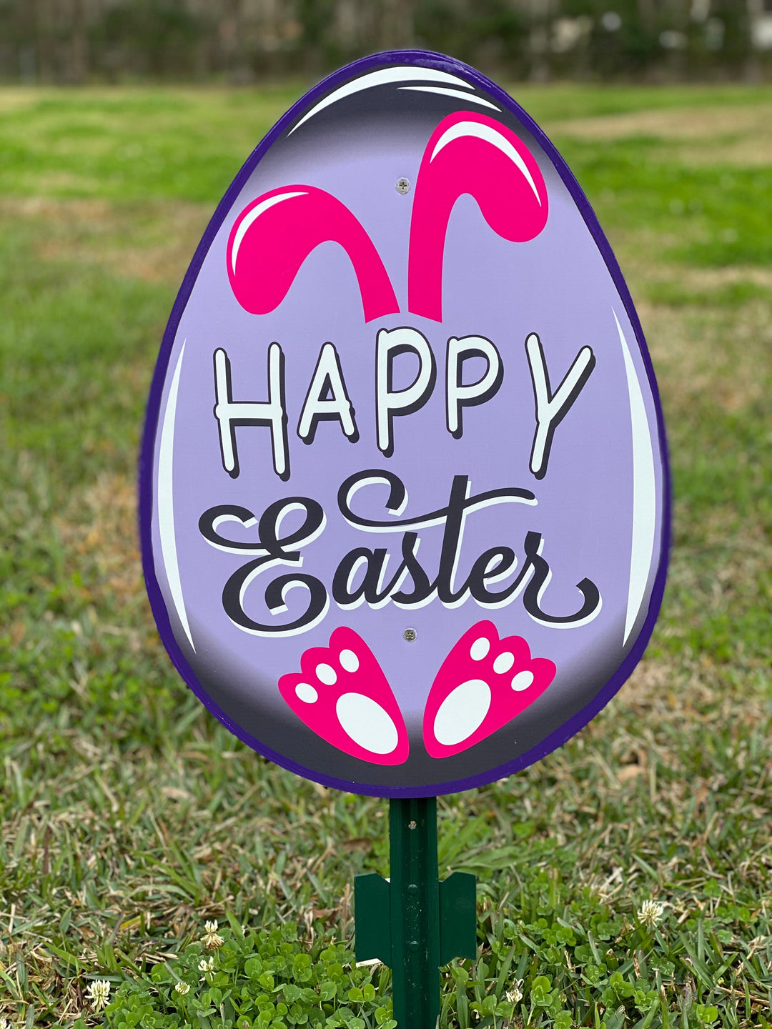 Happy Easter Egg with Feet and Ears yard Sign