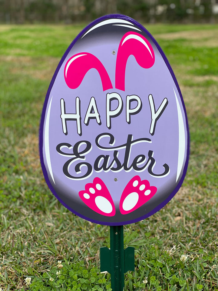 Happy Easter Egg with Feet and Ears yard Sign