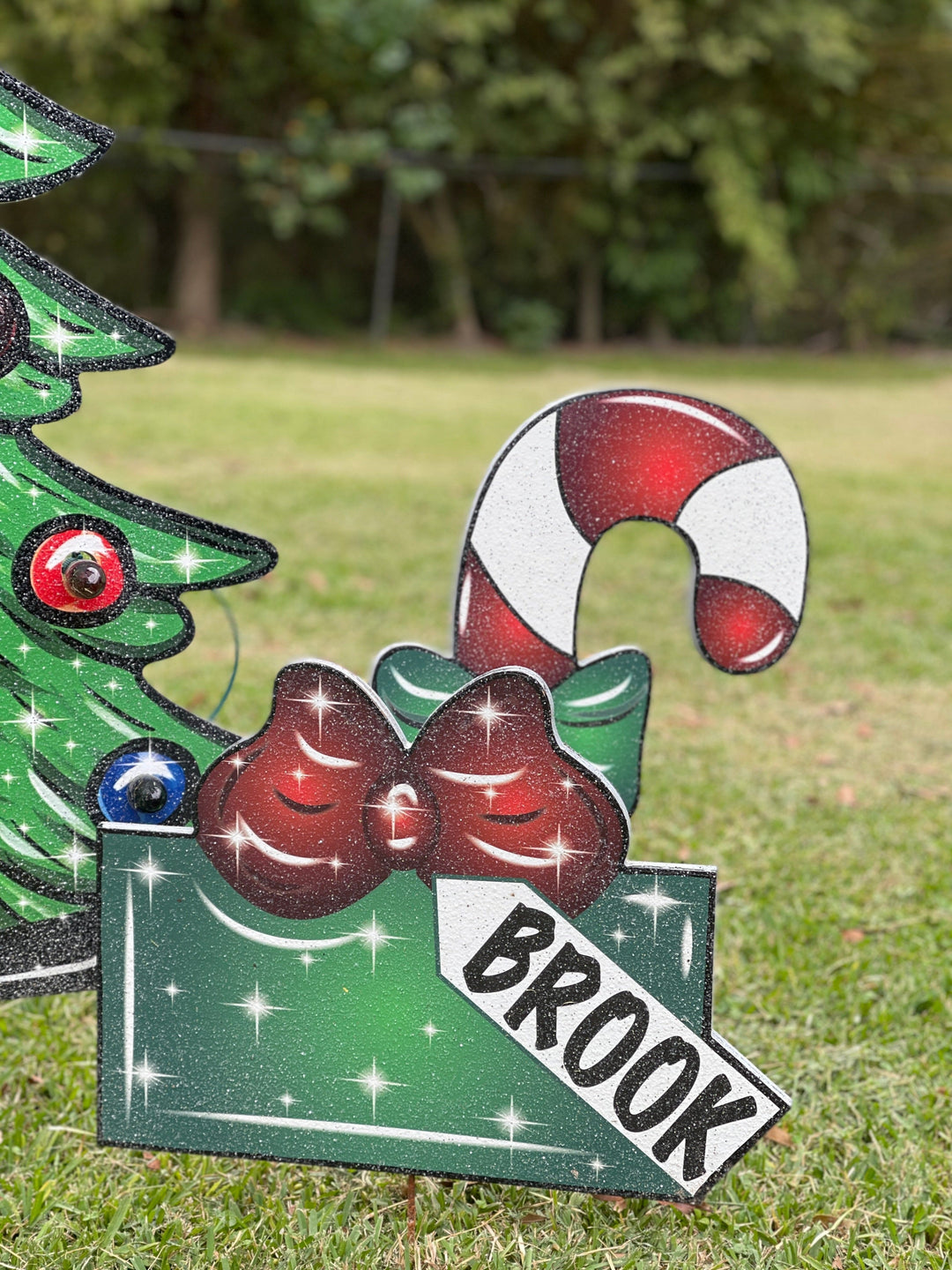Small Lighted Christmas Tree Yard Art Personalized Christmas Presents