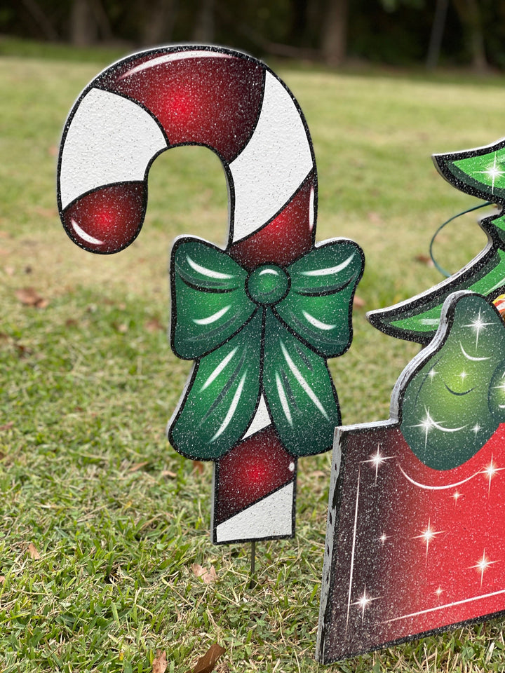 Small Lighted Christmas Tree Yard Art Personalized Christmas Presents