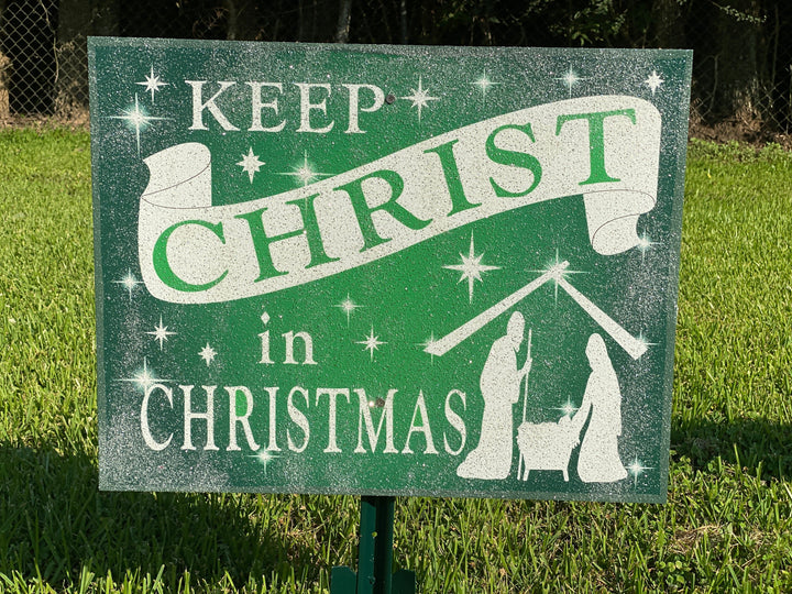 Red Keep Christ in Christmas Sign