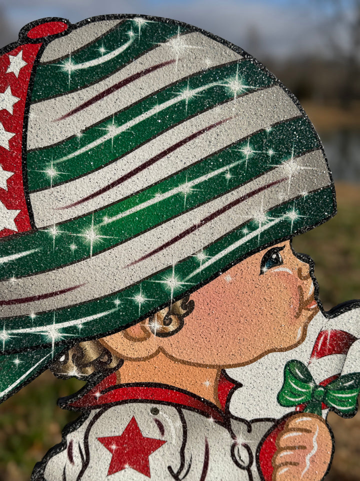 Christmas Boy and Girl Carolers with Jesus is the Reason Sign-Yard Decorations
