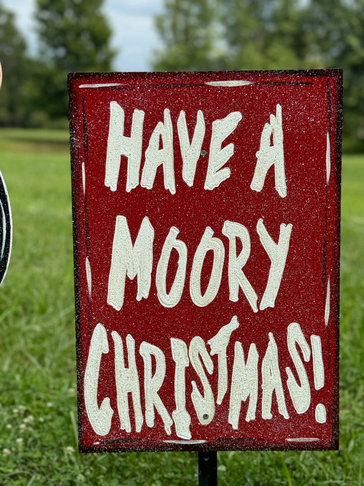 3PC Have a Moory Christmas Cow Set Yard Art Decoration