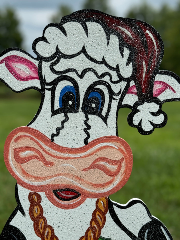 3PC Have a Moory Christmas Cow Set Yard Art Decoration