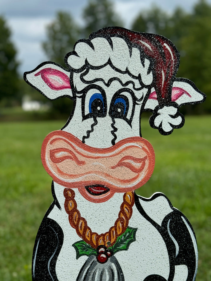 3PC Have a Moory Christmas Cow Set Yard Art Decoration