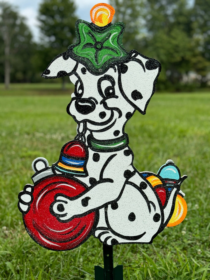 Personalized Dog Christmas Yard Signs | Dalmatian Holiday Lawn Decorations | Dog Lover Gift | Custom Bone Ornaments for Yard or Porch