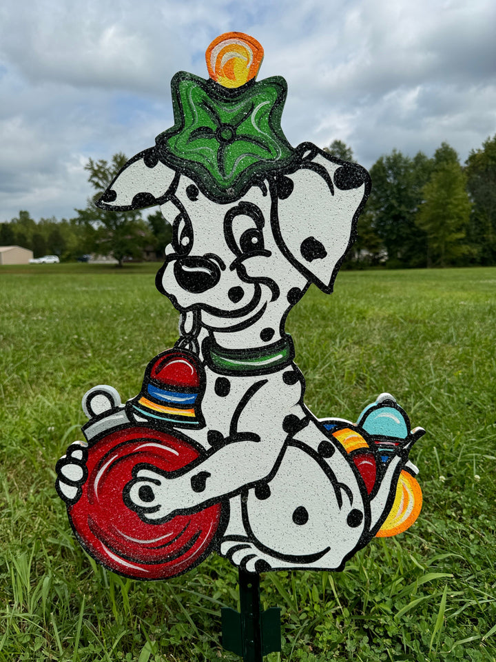 Personalized Dog Christmas Yard Signs | Dalmatian Holiday Lawn Decorations | Dog Lover Gift | Custom Bone Ornaments for Yard or Porch