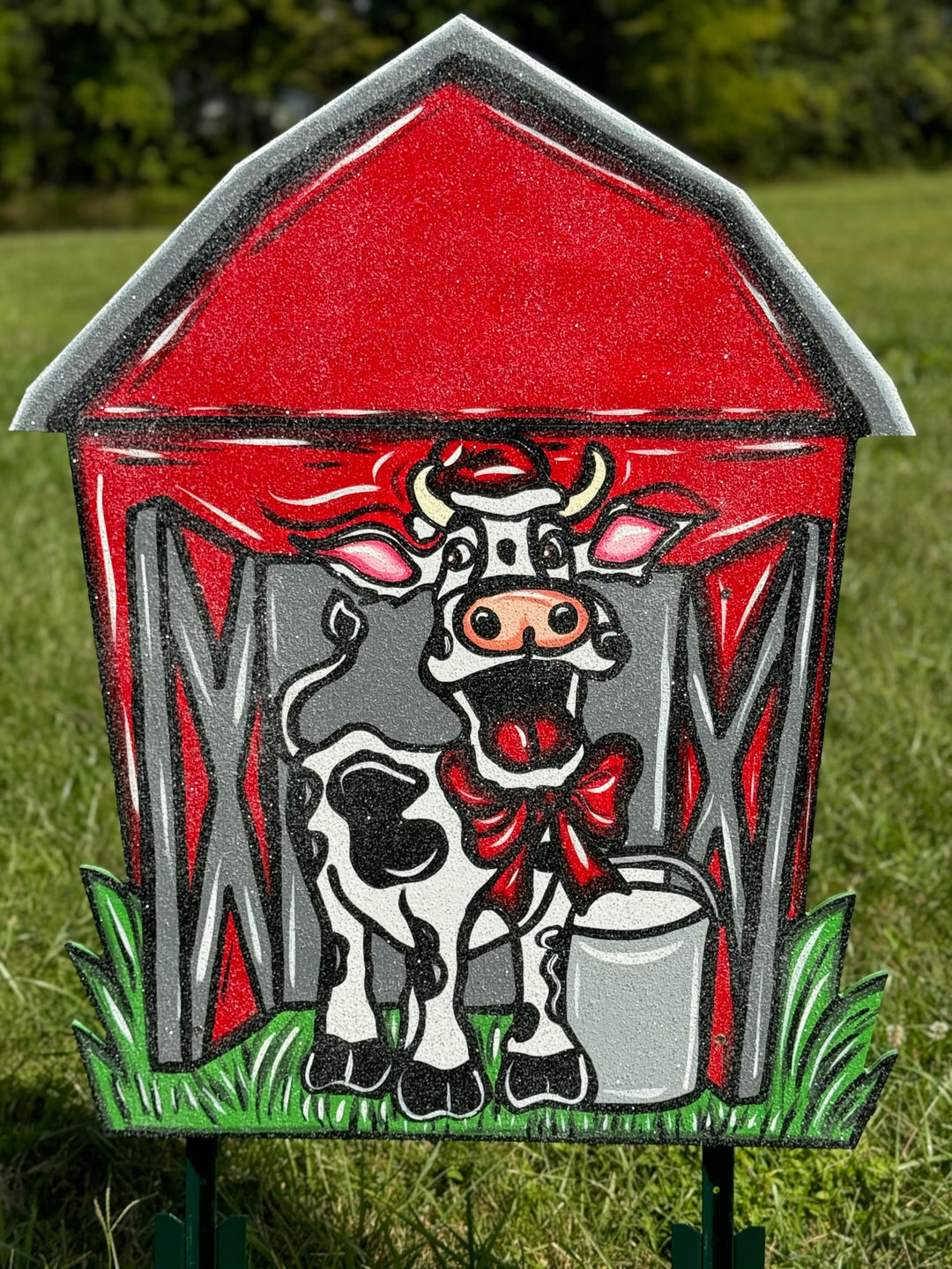Christmas Cow Barn With Wreath DIY Blank