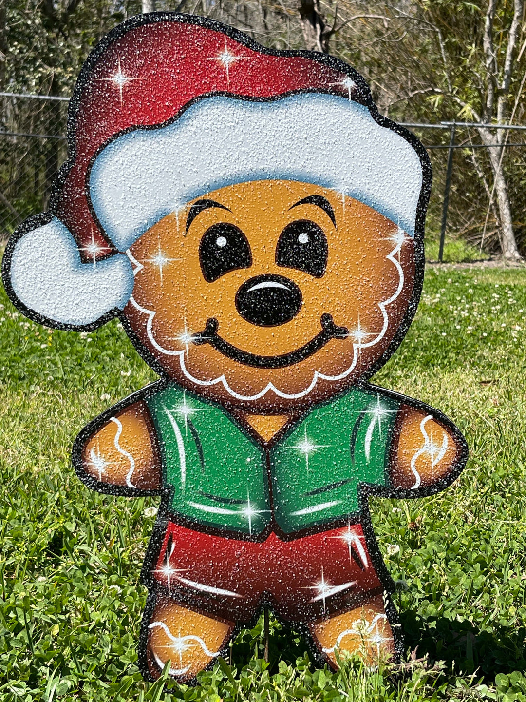 Christmas Yard Art Gingerbread Lane House with Ma,Pa, Kids , and babies-12PC Set