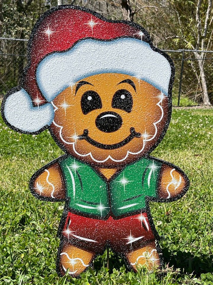 Christmas Yard Art Gingerbread Lane House with Ma,Pa, Kids , and babies-12PC Set