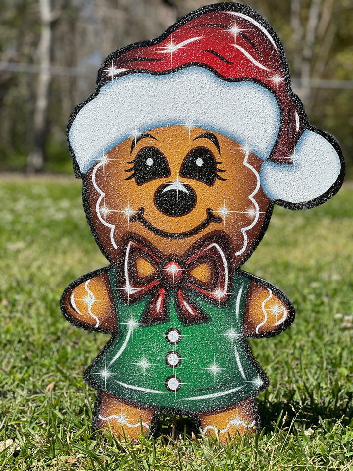 Gingerbread Bake Shop – Outdoor Christmas Yard Stakes with Gingerbread Kids