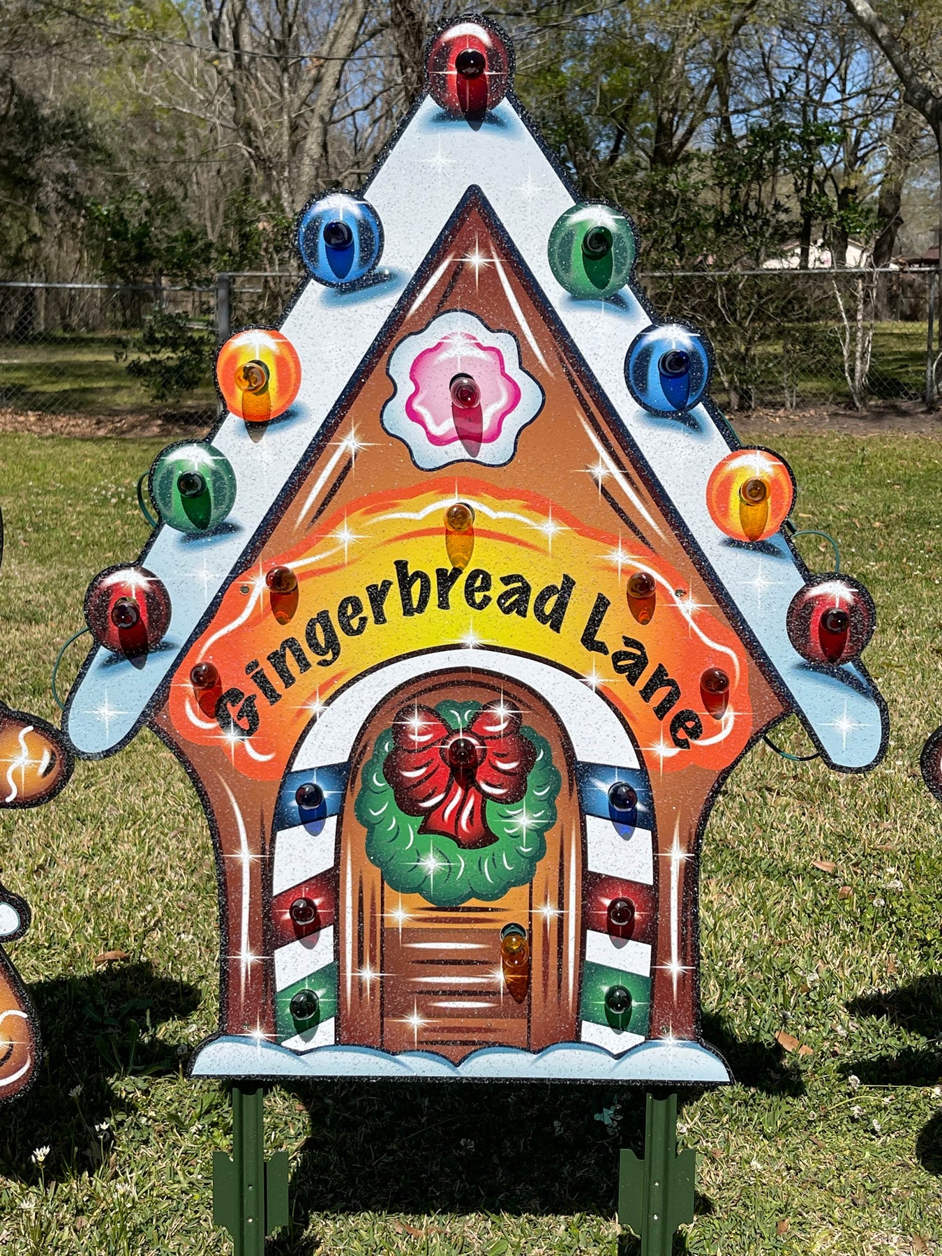 Gingerbread Lane Yard Sign Set – Yard Art Decor and More