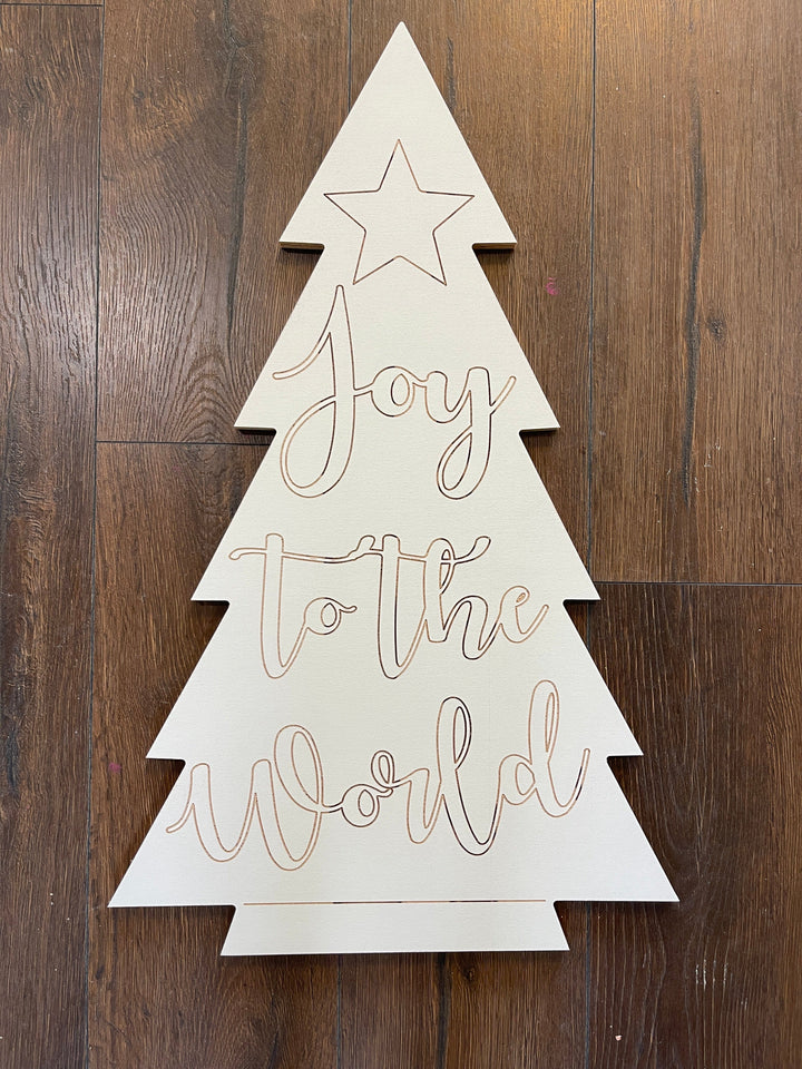 Joy to the World Christmas Tree Blank yard art decoration